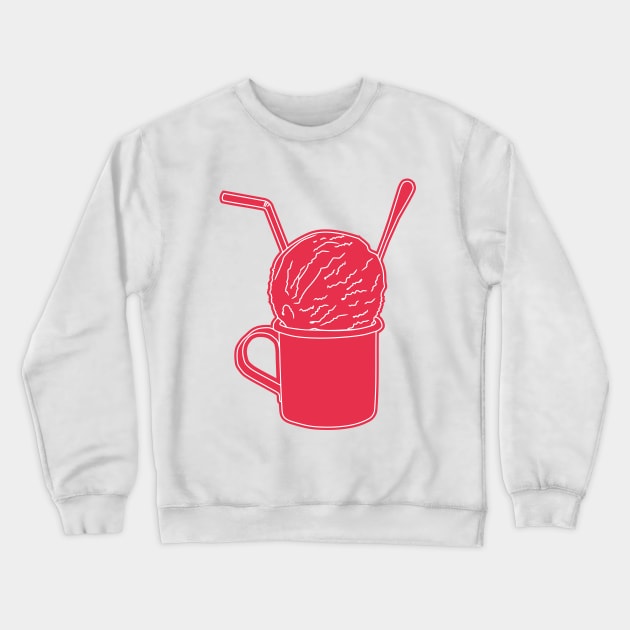 retro ice cream in red tin cup Crewneck Sweatshirt by bloomroge